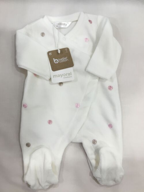 Tutina bianca pois rosa - Mayoral