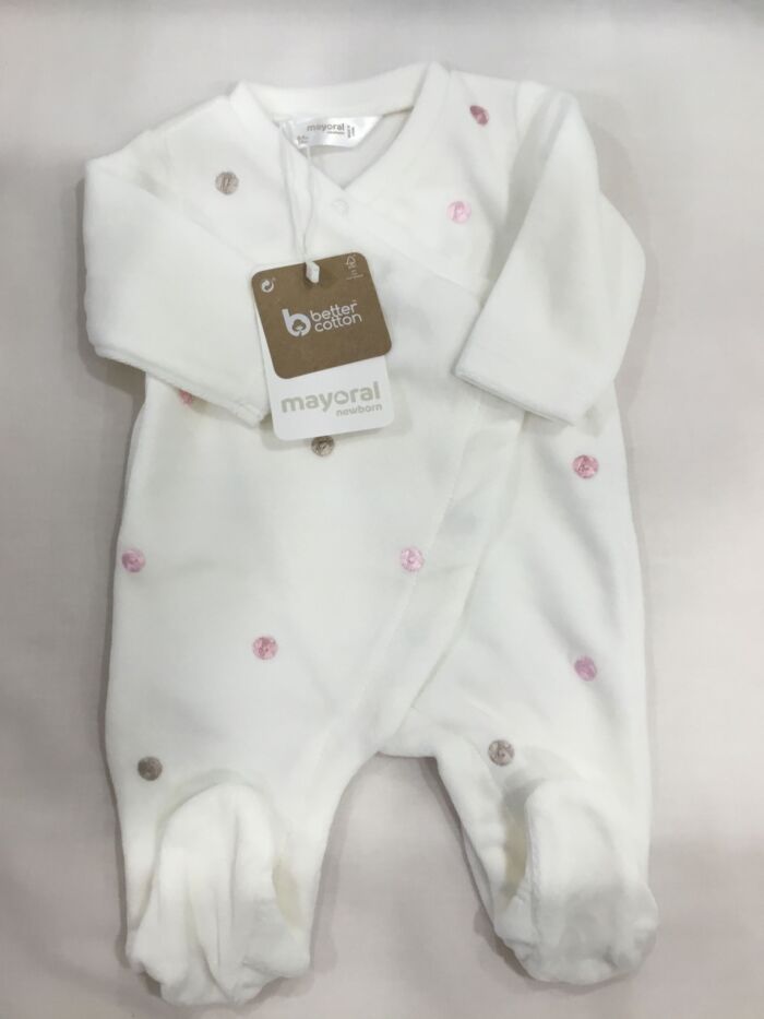 Tutina bianca pois rosa - Mayoral