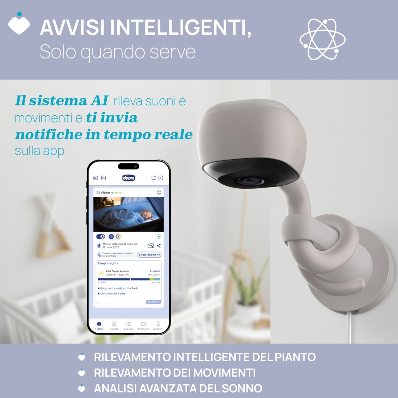 Video Baby Monitor WI-FI – Smart AI Chicco - immagine 5